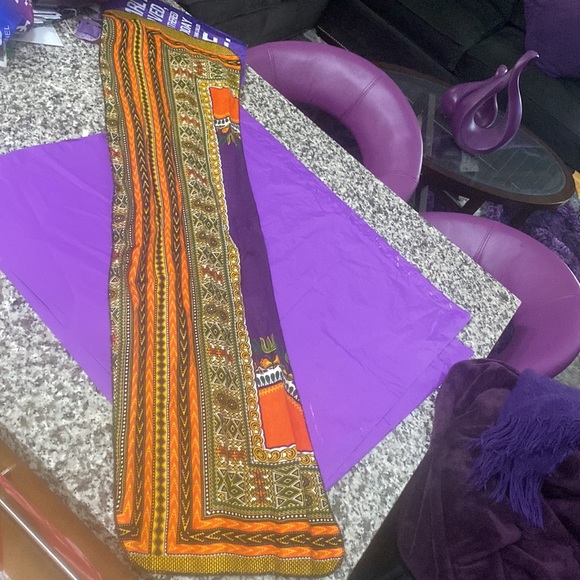 African Kente cloth maxi skirt & head wrap - Picture 4 of 9